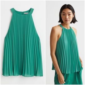 Green Pleated Top